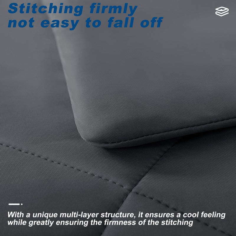 bedsmile Cooling Comforter King Size  Double-Sided Cold Tech Fabric Quilted Bed Comforters Cooling Blanket for Hot Sleepers  Breathable Lightweight Summer Bedding  All-Season Ice Blanket  Dark Gray - Image 4